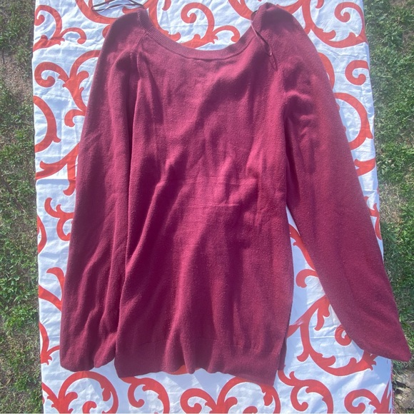 Leith Sweater Dress Long Sleeve Red Oversized Puffy Dress tie waist size xs - Picture 14 of 15